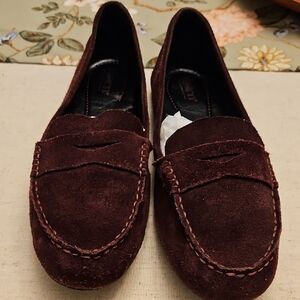 Burgundy Suede Loafers